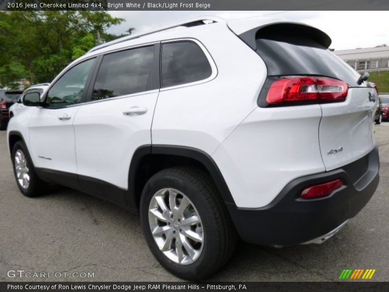 Bright White / Black/Light Frost Beige 2016 Jeep Cherokee Limited 4x4