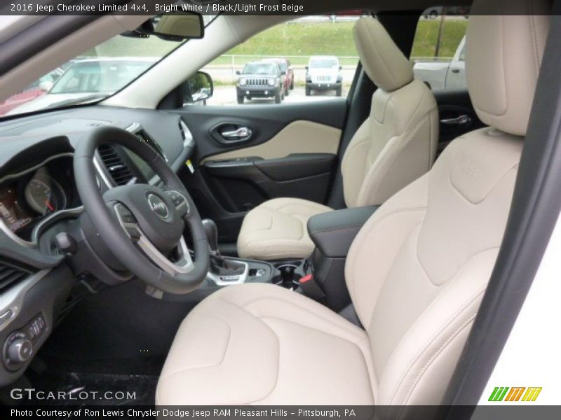 Bright White / Black/Light Frost Beige 2016 Jeep Cherokee Limited 4x4