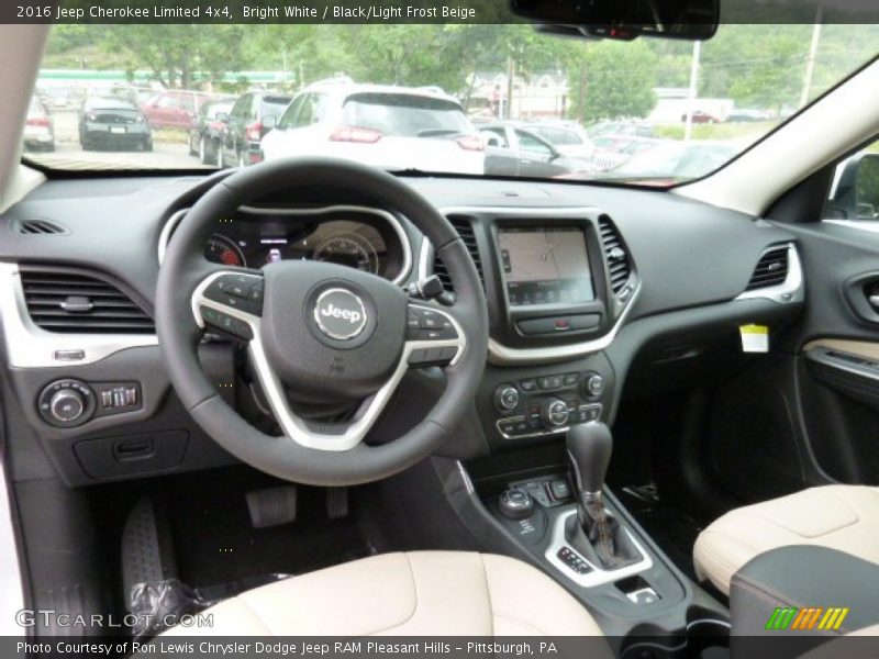 Bright White / Black/Light Frost Beige 2016 Jeep Cherokee Limited 4x4