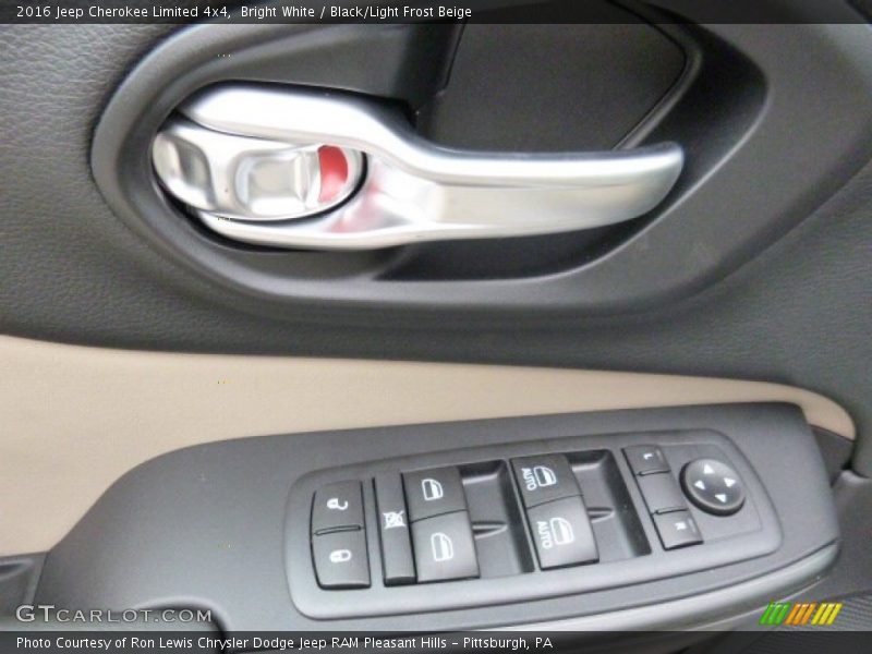 Bright White / Black/Light Frost Beige 2016 Jeep Cherokee Limited 4x4