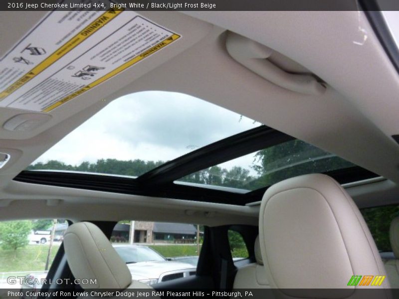 Bright White / Black/Light Frost Beige 2016 Jeep Cherokee Limited 4x4