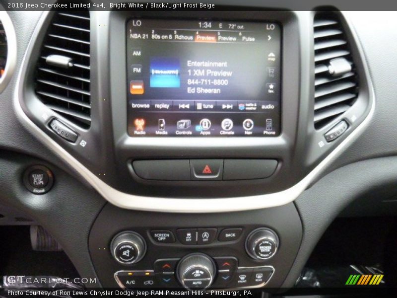 Bright White / Black/Light Frost Beige 2016 Jeep Cherokee Limited 4x4