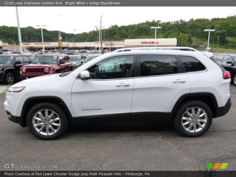 Bright White / Indigo Blue/Brown 2016 Jeep Cherokee Limited 4x4