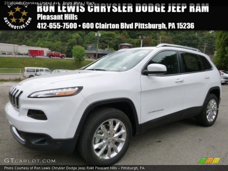 Bright White / Black 2016 Jeep Cherokee Limited 4x4
