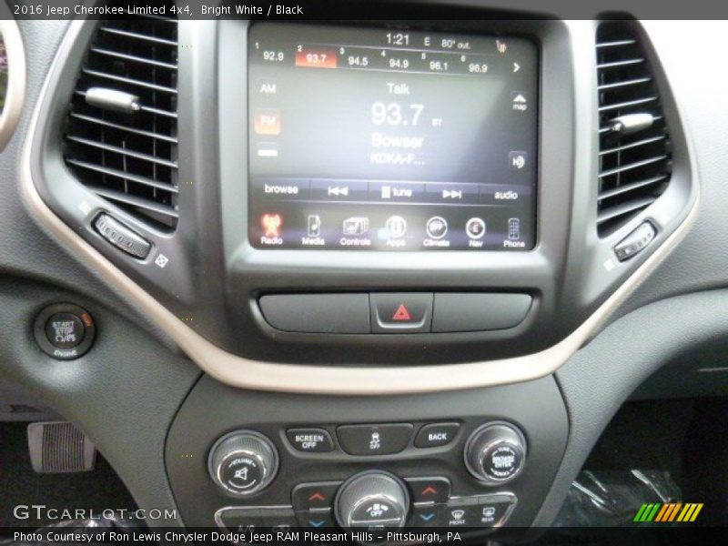 Bright White / Black 2016 Jeep Cherokee Limited 4x4