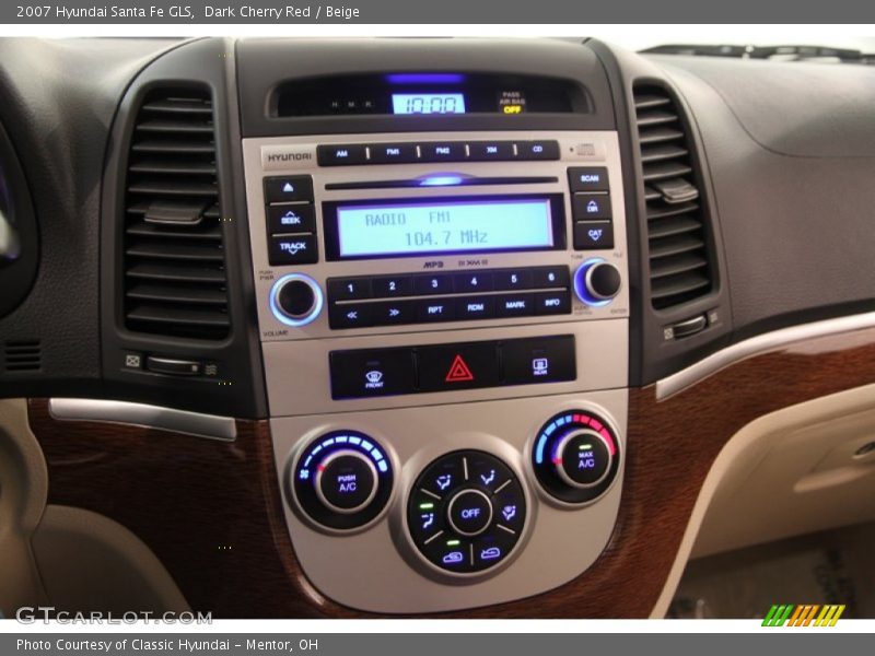 Dark Cherry Red / Beige 2007 Hyundai Santa Fe GLS