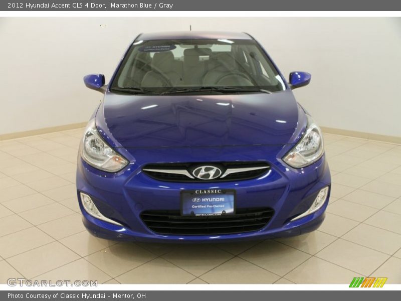 Marathon Blue / Gray 2012 Hyundai Accent GLS 4 Door
