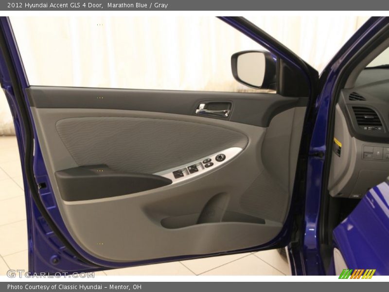 Marathon Blue / Gray 2012 Hyundai Accent GLS 4 Door