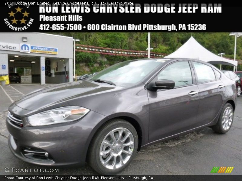Granite Crystal Metallic / Black/Ceramic White 2016 Dodge Dart Limited