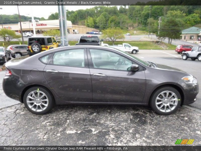 Granite Crystal Metallic / Black/Ceramic White 2016 Dodge Dart Limited