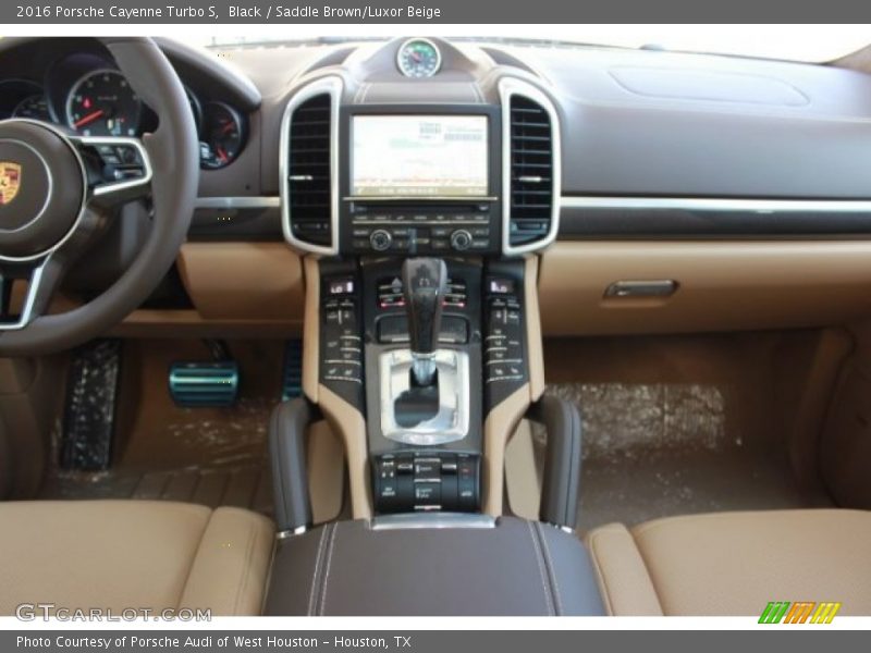 Black / Saddle Brown/Luxor Beige 2016 Porsche Cayenne Turbo S
