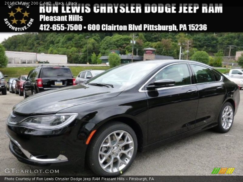 Black / Black 2016 Chrysler 200 C AWD