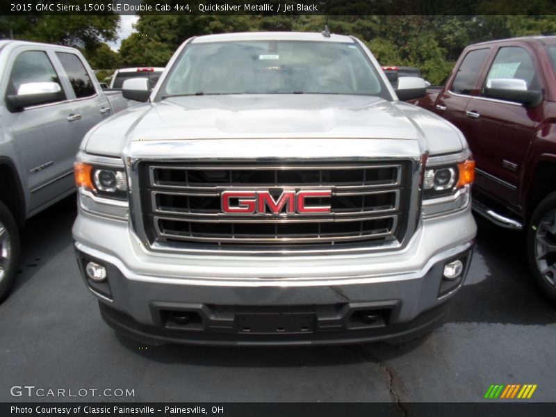 Quicksilver Metallic / Jet Black 2015 GMC Sierra 1500 SLE Double Cab 4x4