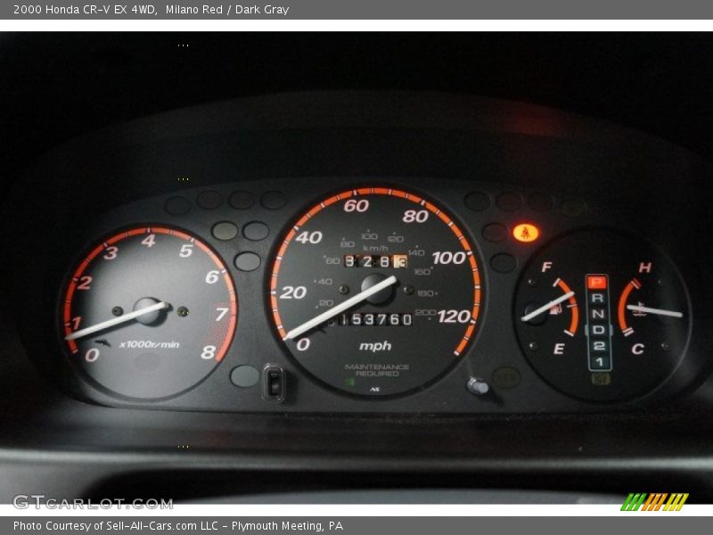 Milano Red / Dark Gray 2000 Honda CR-V EX 4WD