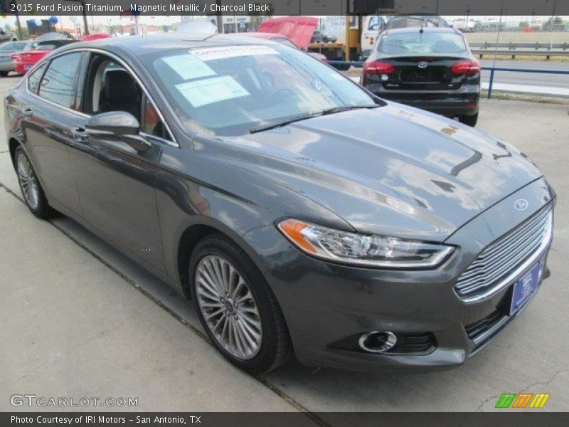Magnetic Metallic / Charcoal Black 2015 Ford Fusion Titanium
