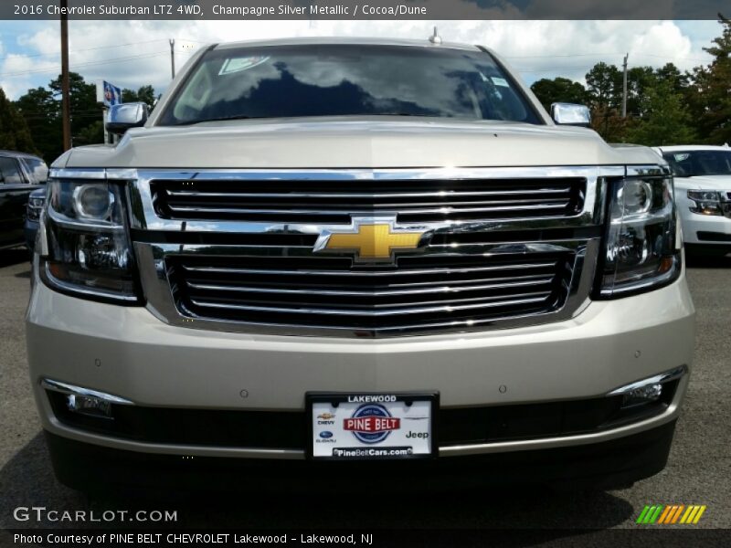 Champagne Silver Metallic / Cocoa/Dune 2016 Chevrolet Suburban LTZ 4WD