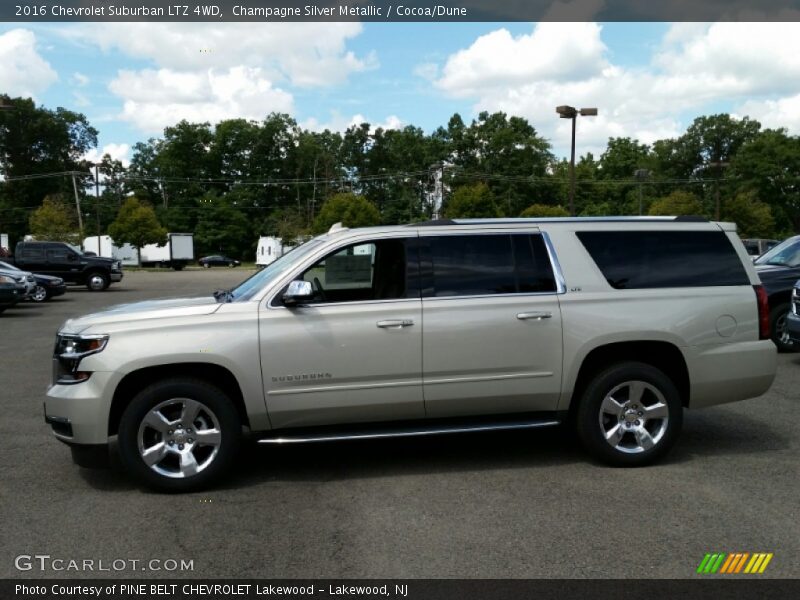 Champagne Silver Metallic / Cocoa/Dune 2016 Chevrolet Suburban LTZ 4WD