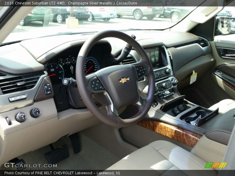Champagne Silver Metallic / Cocoa/Dune 2016 Chevrolet Suburban LTZ 4WD