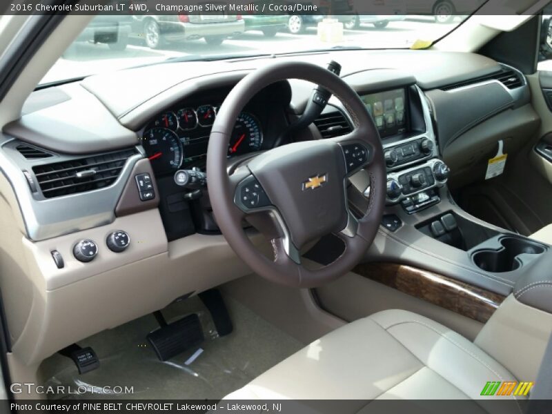Champagne Silver Metallic / Cocoa/Dune 2016 Chevrolet Suburban LT 4WD