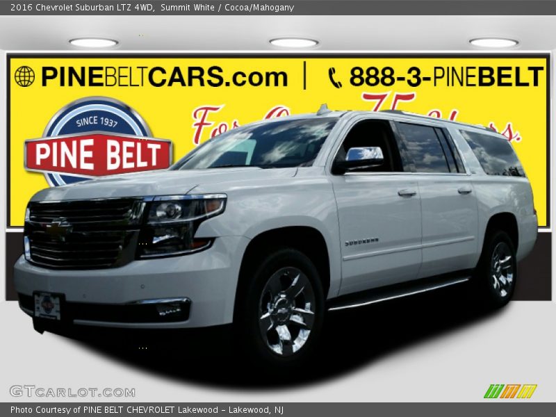 Summit White / Cocoa/Mahogany 2016 Chevrolet Suburban LTZ 4WD