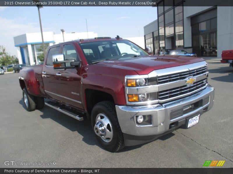Deep Ruby Metallic / Cocoa/Dune 2015 Chevrolet Silverado 3500HD LTZ Crew Cab 4x4