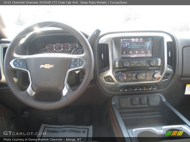Deep Ruby Metallic / Cocoa/Dune 2015 Chevrolet Silverado 3500HD LTZ Crew Cab 4x4