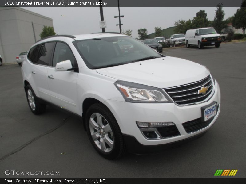 Summit White / Ebony 2016 Chevrolet Traverse LT AWD