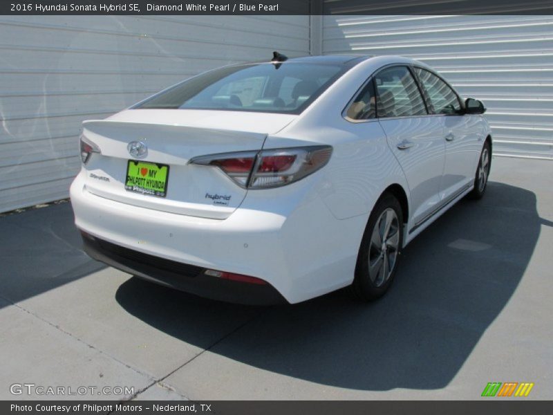 Diamond White Pearl / Blue Pearl 2016 Hyundai Sonata Hybrid SE