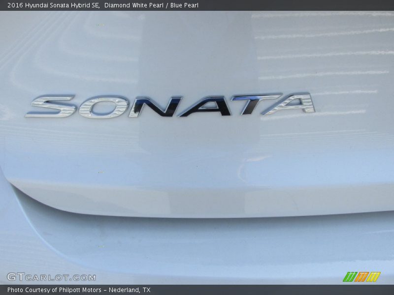 Diamond White Pearl / Blue Pearl 2016 Hyundai Sonata Hybrid SE
