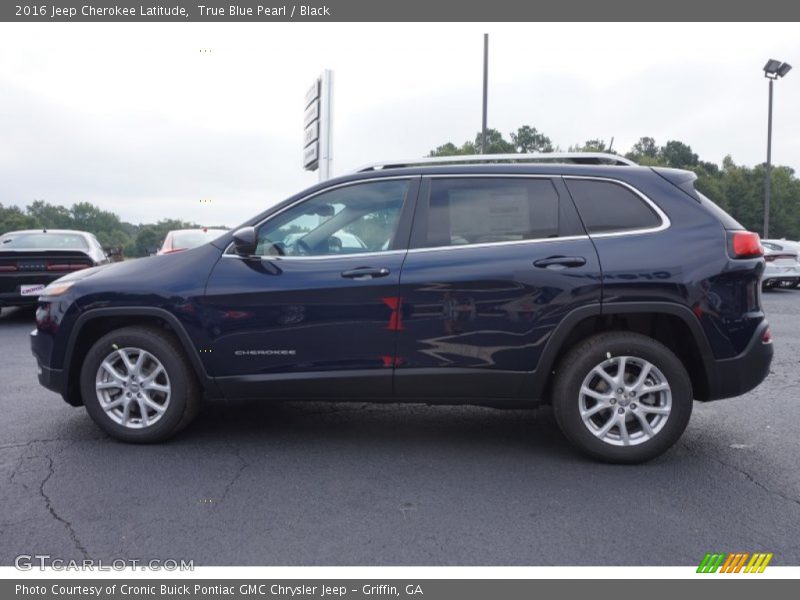 True Blue Pearl / Black 2016 Jeep Cherokee Latitude