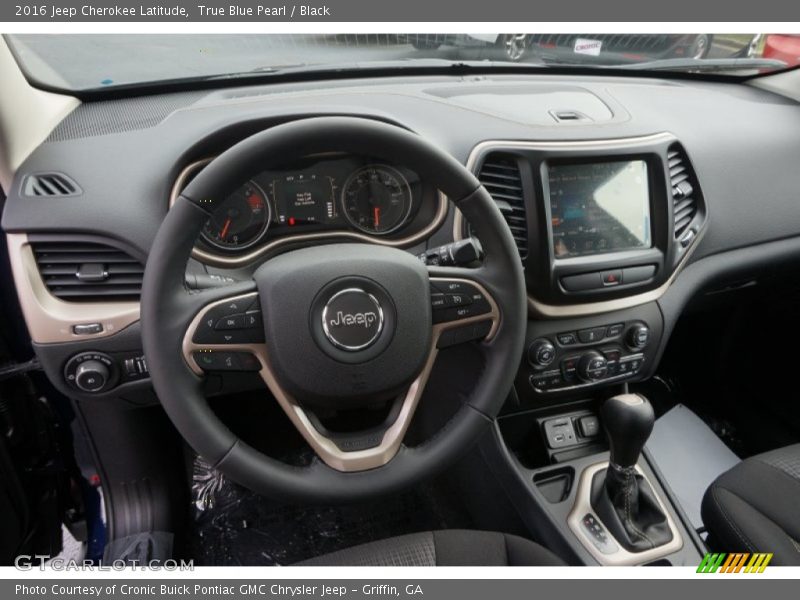 True Blue Pearl / Black 2016 Jeep Cherokee Latitude