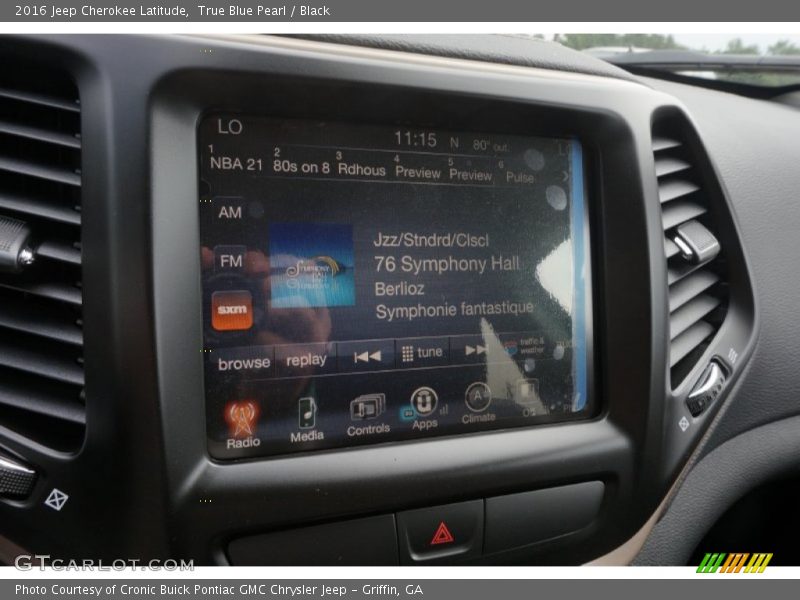 True Blue Pearl / Black 2016 Jeep Cherokee Latitude