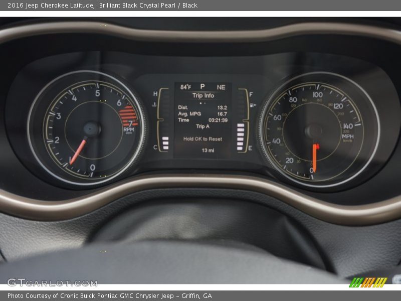 Brilliant Black Crystal Pearl / Black 2016 Jeep Cherokee Latitude