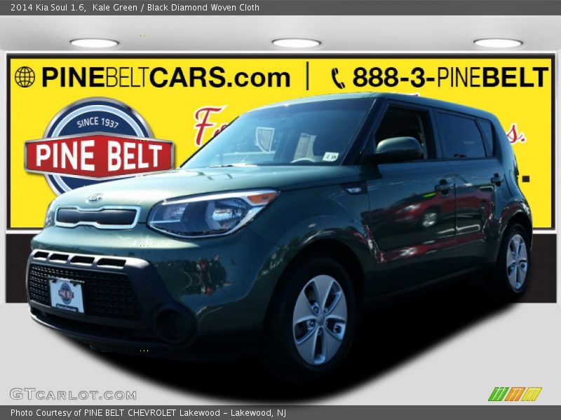 Kale Green / Black Diamond Woven Cloth 2014 Kia Soul 1.6