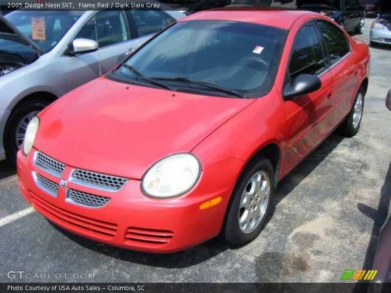 Flame Red / Dark Slate Gray 2005 Dodge Neon SXT