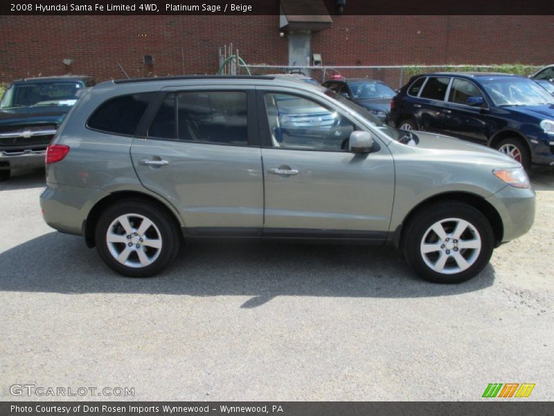 Platinum Sage / Beige 2008 Hyundai Santa Fe Limited 4WD