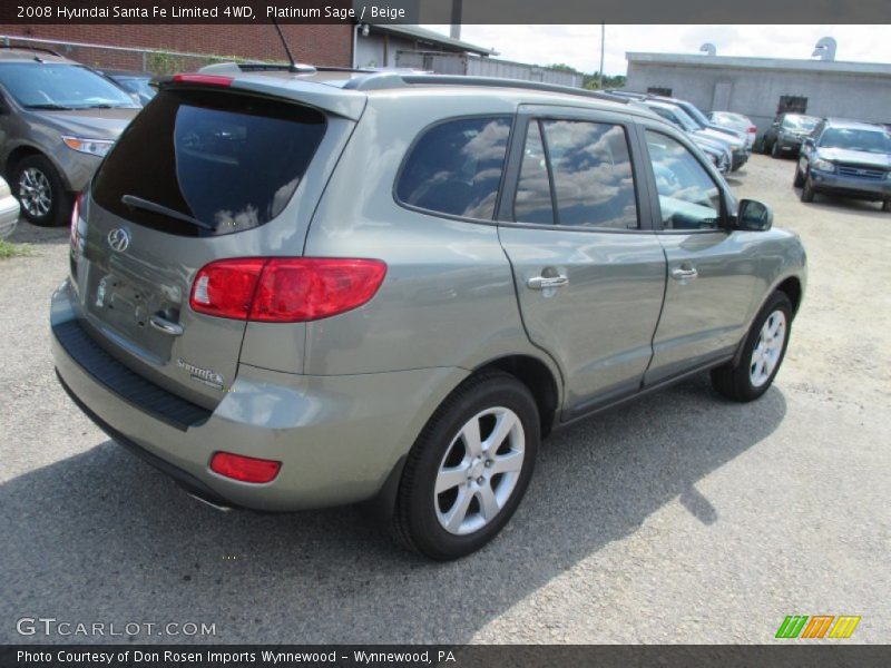 Platinum Sage / Beige 2008 Hyundai Santa Fe Limited 4WD