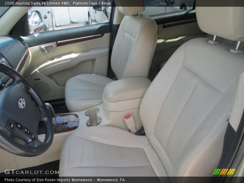 Platinum Sage / Beige 2008 Hyundai Santa Fe Limited 4WD
