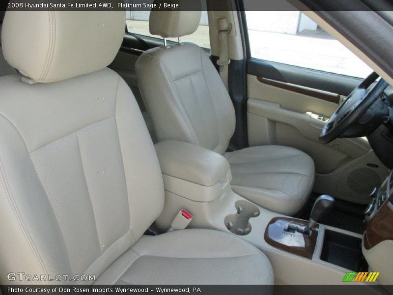 Platinum Sage / Beige 2008 Hyundai Santa Fe Limited 4WD