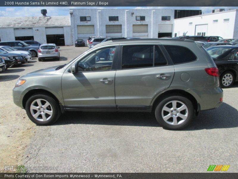 Platinum Sage / Beige 2008 Hyundai Santa Fe Limited 4WD