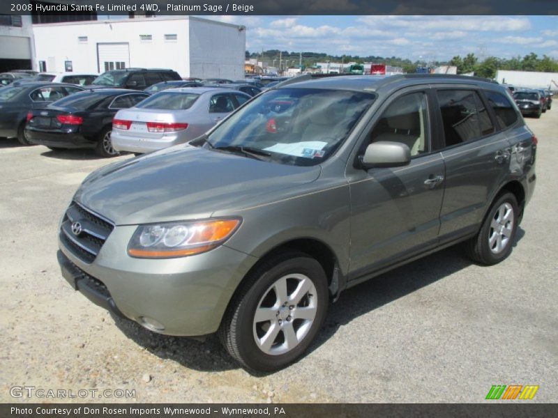 Platinum Sage / Beige 2008 Hyundai Santa Fe Limited 4WD