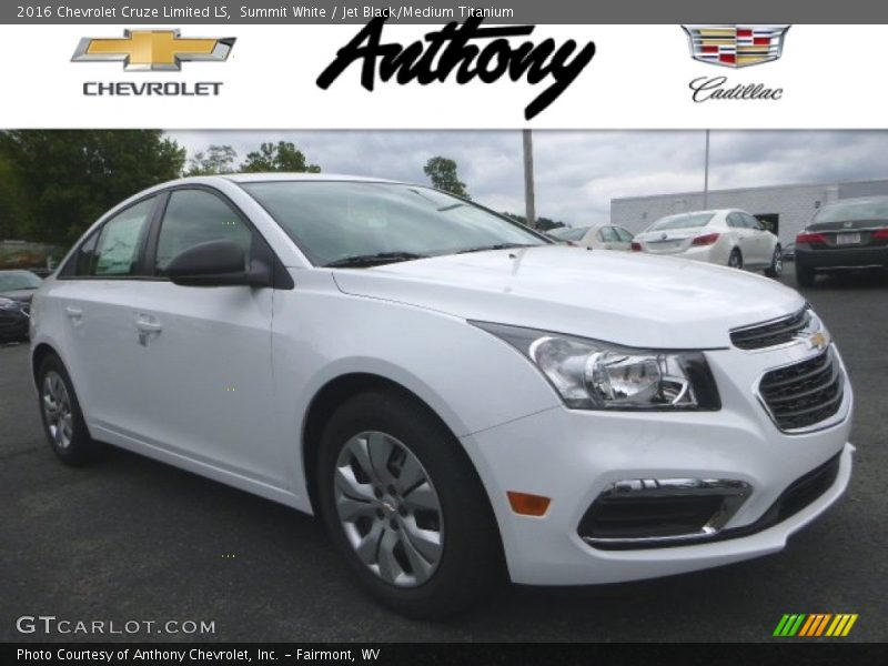 Summit White / Jet Black/Medium Titanium 2016 Chevrolet Cruze Limited LS