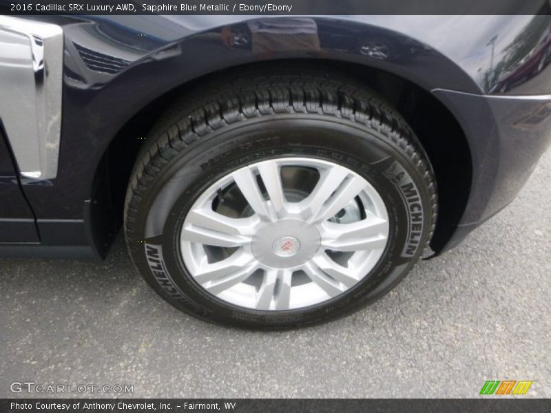 Sapphire Blue Metallic / Ebony/Ebony 2016 Cadillac SRX Luxury AWD