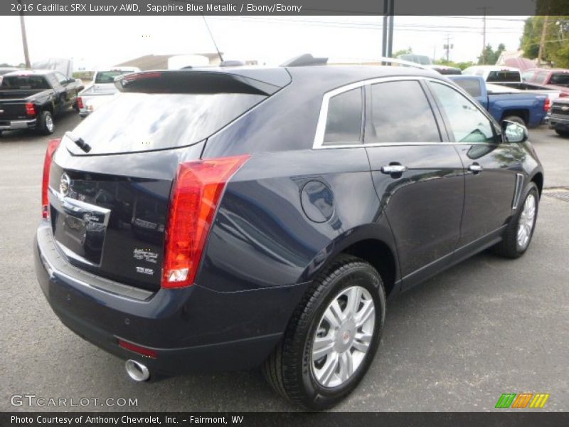 Sapphire Blue Metallic / Ebony/Ebony 2016 Cadillac SRX Luxury AWD