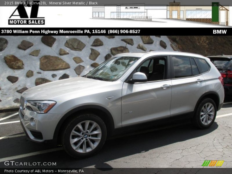 Mineral Silver Metallic / Black 2015 BMW X3 xDrive28i