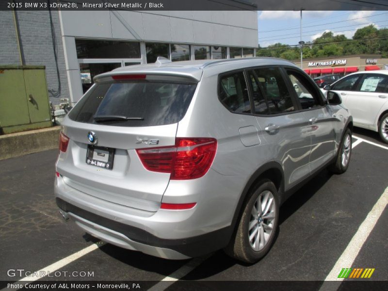Mineral Silver Metallic / Black 2015 BMW X3 xDrive28i