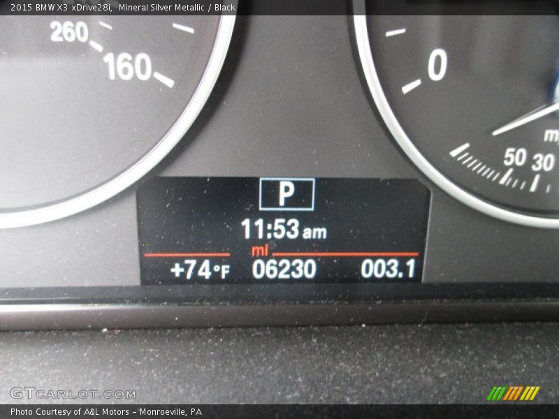 Mineral Silver Metallic / Black 2015 BMW X3 xDrive28i