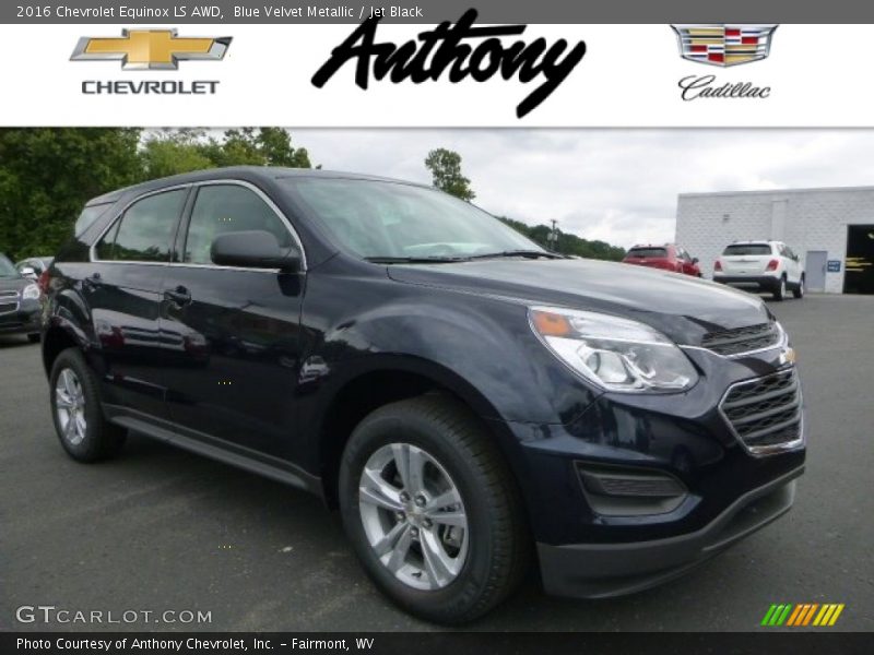 Blue Velvet Metallic / Jet Black 2016 Chevrolet Equinox LS AWD
