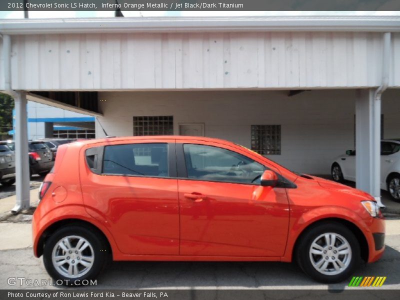 Inferno Orange Metallic / Jet Black/Dark Titanium 2012 Chevrolet Sonic LS Hatch