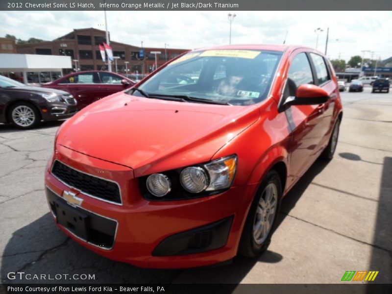 Inferno Orange Metallic / Jet Black/Dark Titanium 2012 Chevrolet Sonic LS Hatch